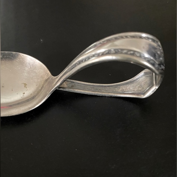 Antique Wm. A. Rogers Silver Plated (READ BELOW) Baby Spoon Curved Handle - Picture 2 of 7